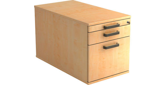 ROLLCONTAINER 42,8/51,2/80 cm  - Ahornfarben/Schwarz, KONVENTIONELL, Holzwerkstoff/Kunststoff (42,8/51,2/80cm) - Venda