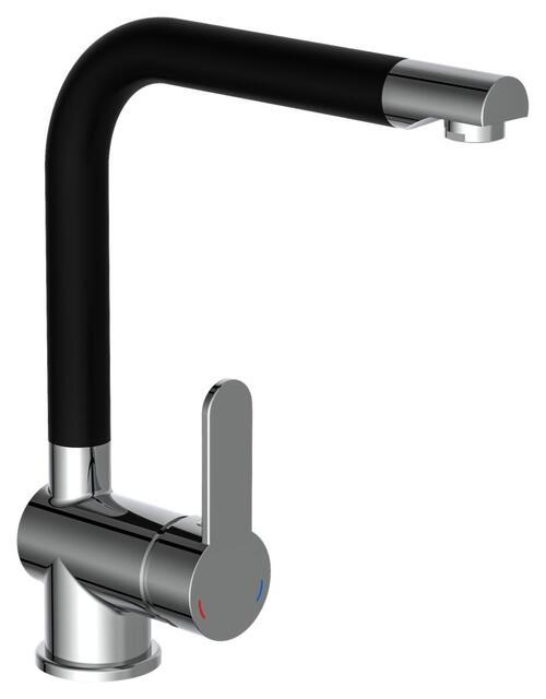 KÜCHENARMATUR XR-825  - Edelstahlfarben/Schwarz, Basics, Metall (26/30/5,5cm) - Xora