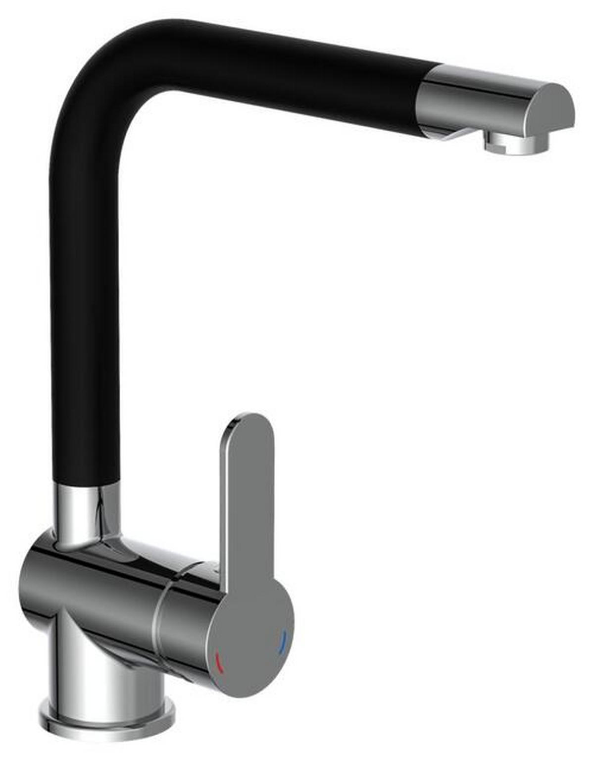 KÜCHENARMATUR - Edelstahlfarben/Schwarz, Basics, Metall (26/30/5,5cm) - Xora