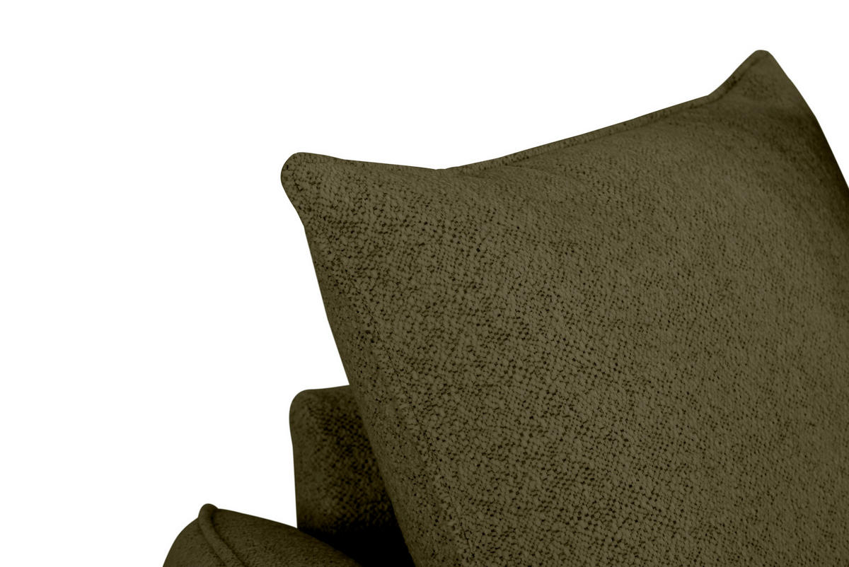 ECKSOFA in Chenille Olivgrün  - Olivgrün, Design, Textil (254/160cm) - MID.YOU