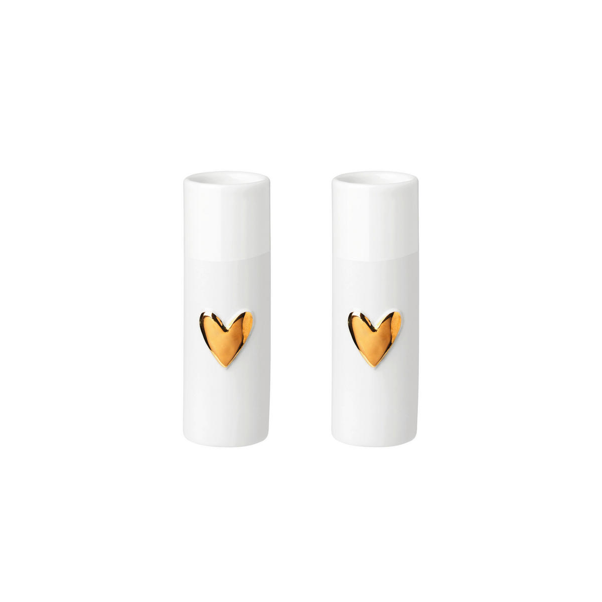 VASE  - Weiss/Goldfarben, Basics, Keramik (3,5/9cm) - Räder