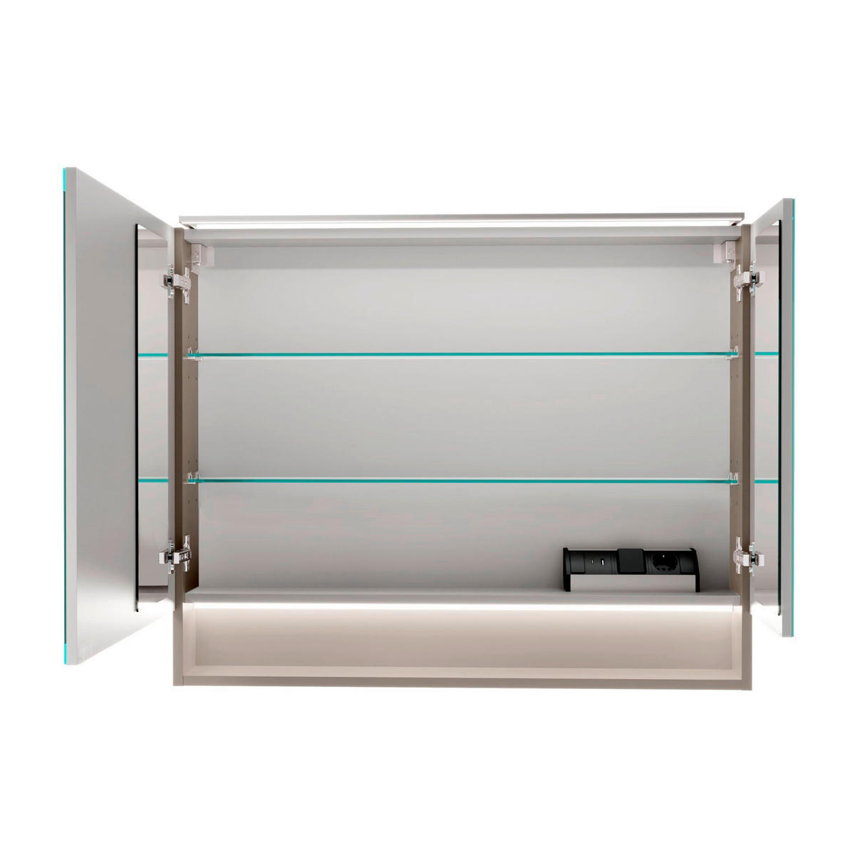 SPIEGELSCHRANK 90/71,8/15,6 cm  - Silberfarben/Grau, Basics, Glas/Holzwerkstoff (90/71,8/15,6cm) - MID.YOU