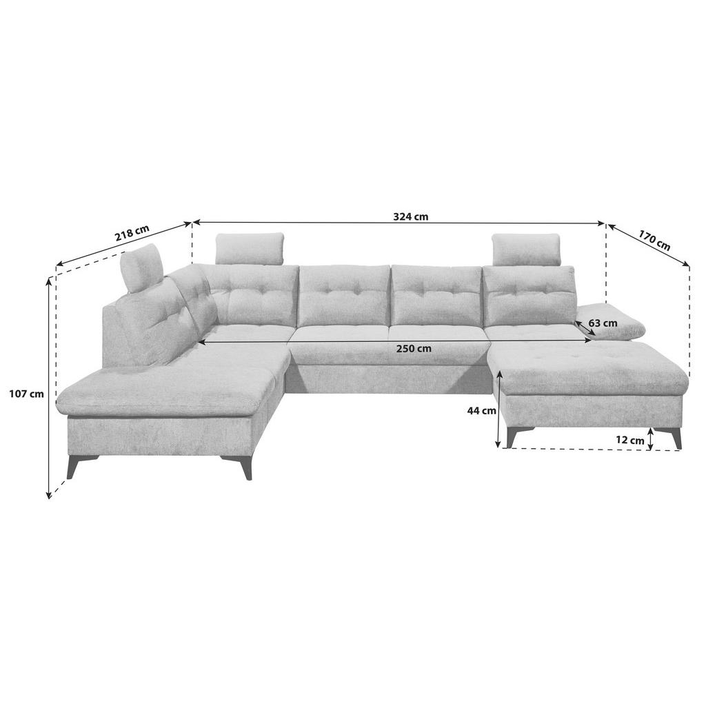 Thumbnail - Carryhome Wohnlandschaft, Sand, Textil, 6-Sitzer, U-Form, 324x218 cm, Liegefunktion, seitenverkehrt erhältlich, Schlafen...