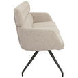 SITZBANK 220/91/70 cm  in Schwarz, Beige  - Beige/Schwarz, Design, Textil/Metall (220/91/70cm) - Dieter Knoll