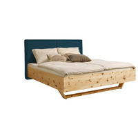 BETT 200/200 cm  Blau, Zirbelkieferfarben   - Blau/Zirbelkieferfarben, Natur, Holz/Textil (200/200cm) - Valnatura