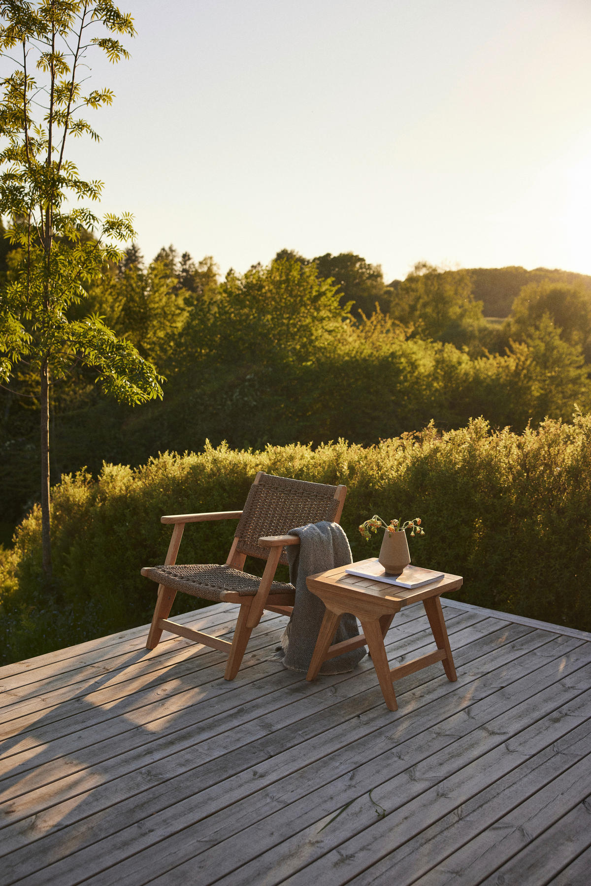 LOUNGETISCH  - Naturfarben/Teakfarben, Natur, Holz (45/45/42cm) - Gardenson