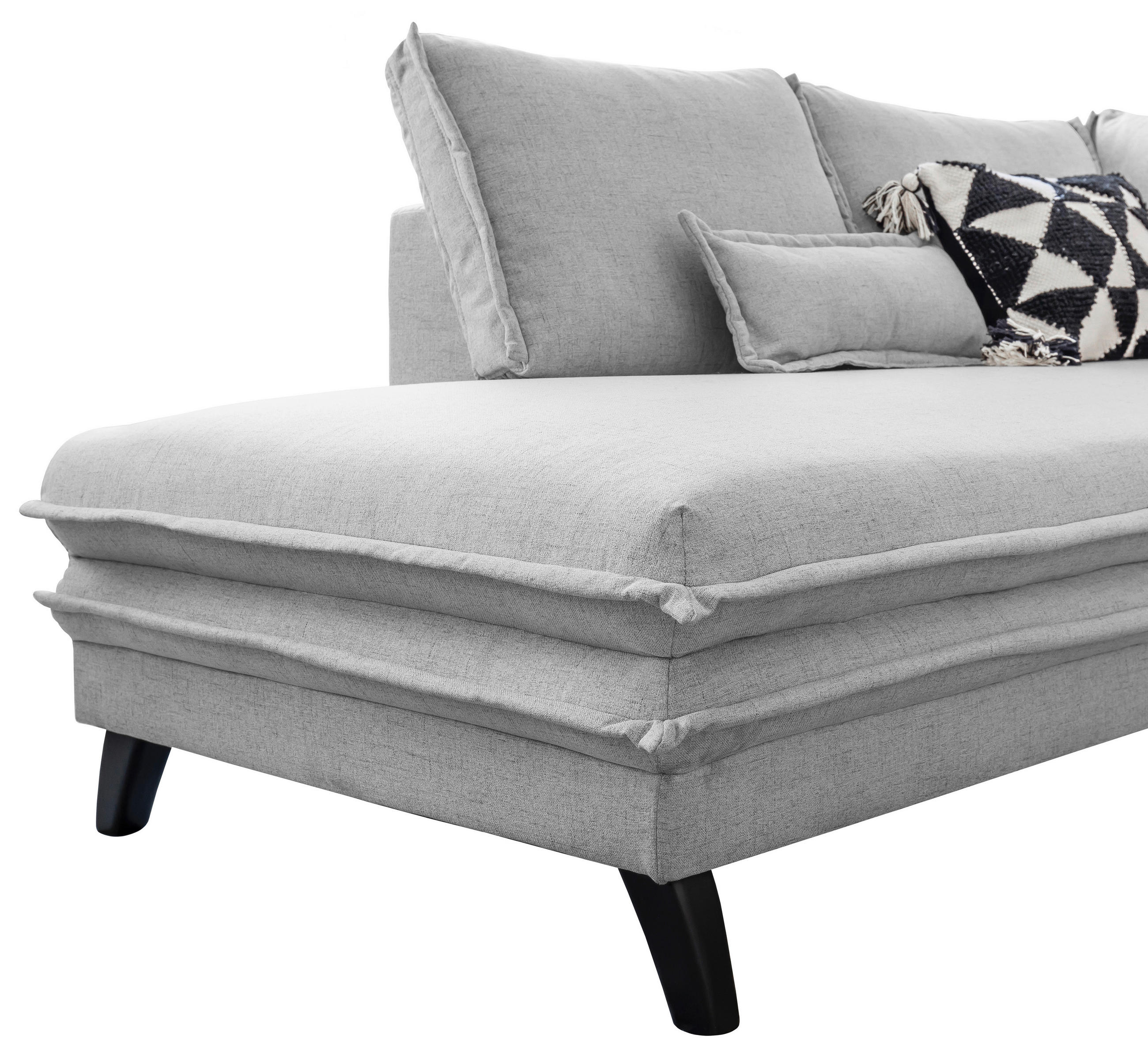 Thumbnail - P & B Wohnlandschaft Marselle, Hellgrau, Textil, massiv, 8-Sitzer, Füllung: Schaumstoffflocken,Schaumstoffflocken,Schaum...