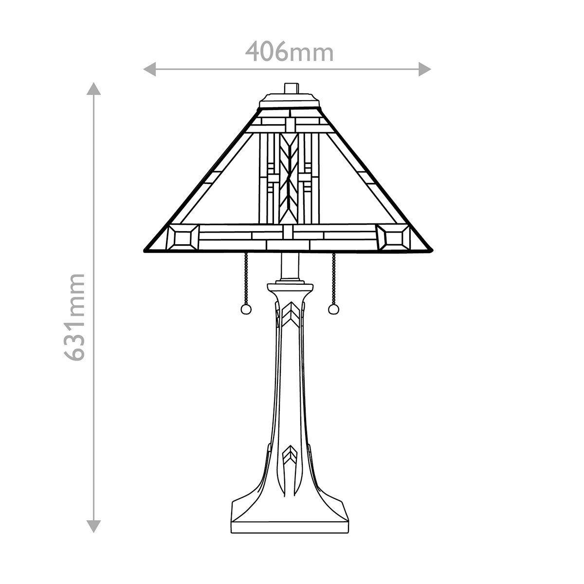 TISCHLEUCHTE - Dunkelbraun/Multicolor, Konventionell, Glas/Naturmaterialien (40.6/63,1cm) - Elstead Lighting