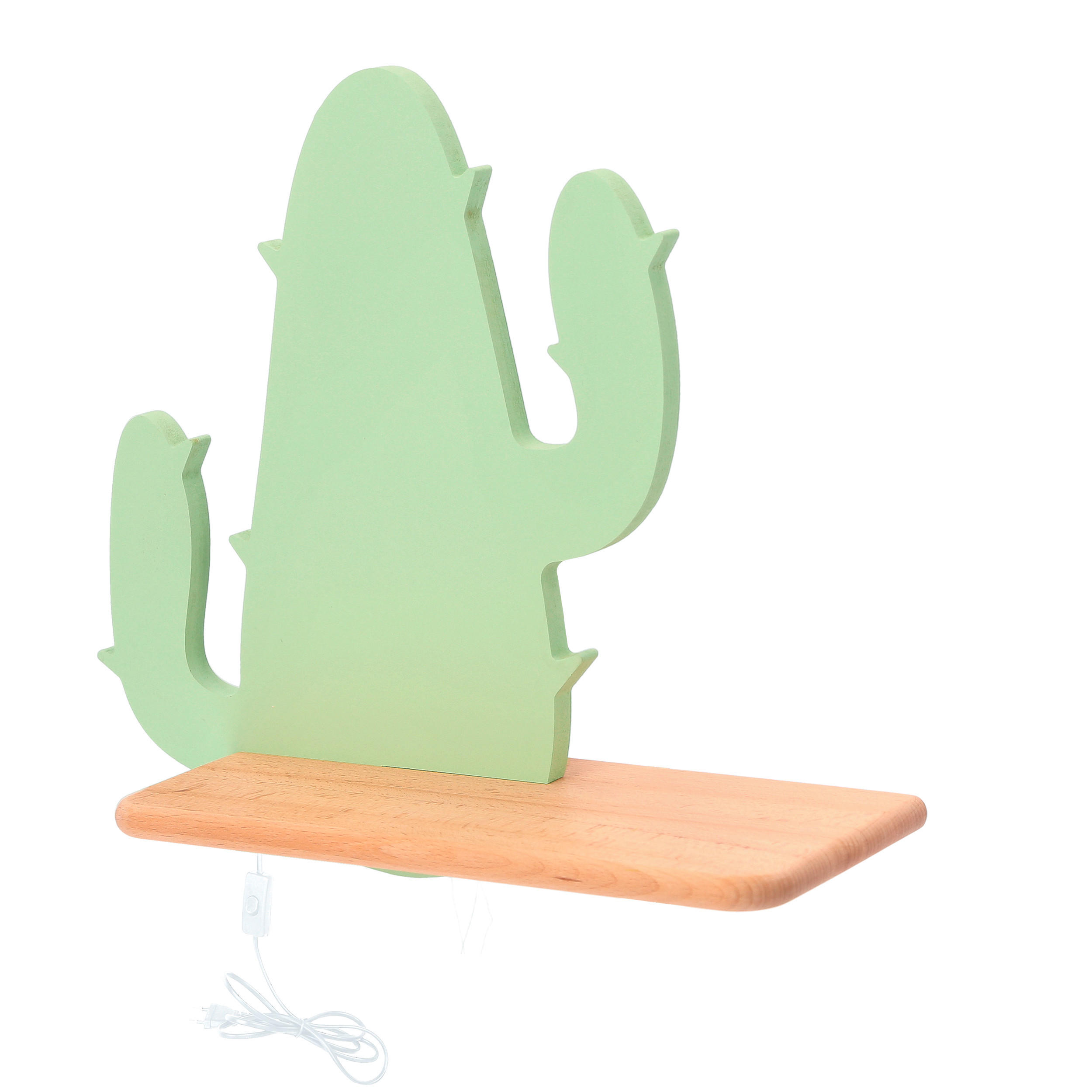 VÄGGLAMPA FÖR BARN Cactus 2 33/12/29.5 cm   - grön, Basics, metall/trämaterial (33/12/29.5cm)