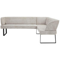 ECKBANK 243/189 cm Webstoff Cappuccino, Schwarz   - Schwarz/Cappuccino, Design, Textil/Metall (243/189cm) - Novel
