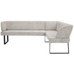 ECKBANK 243/189 cm Webstoff Schwarz, Cappuccino   - Schwarz/Cappuccino, Design, Textil/Metall (243/189cm) - Novel