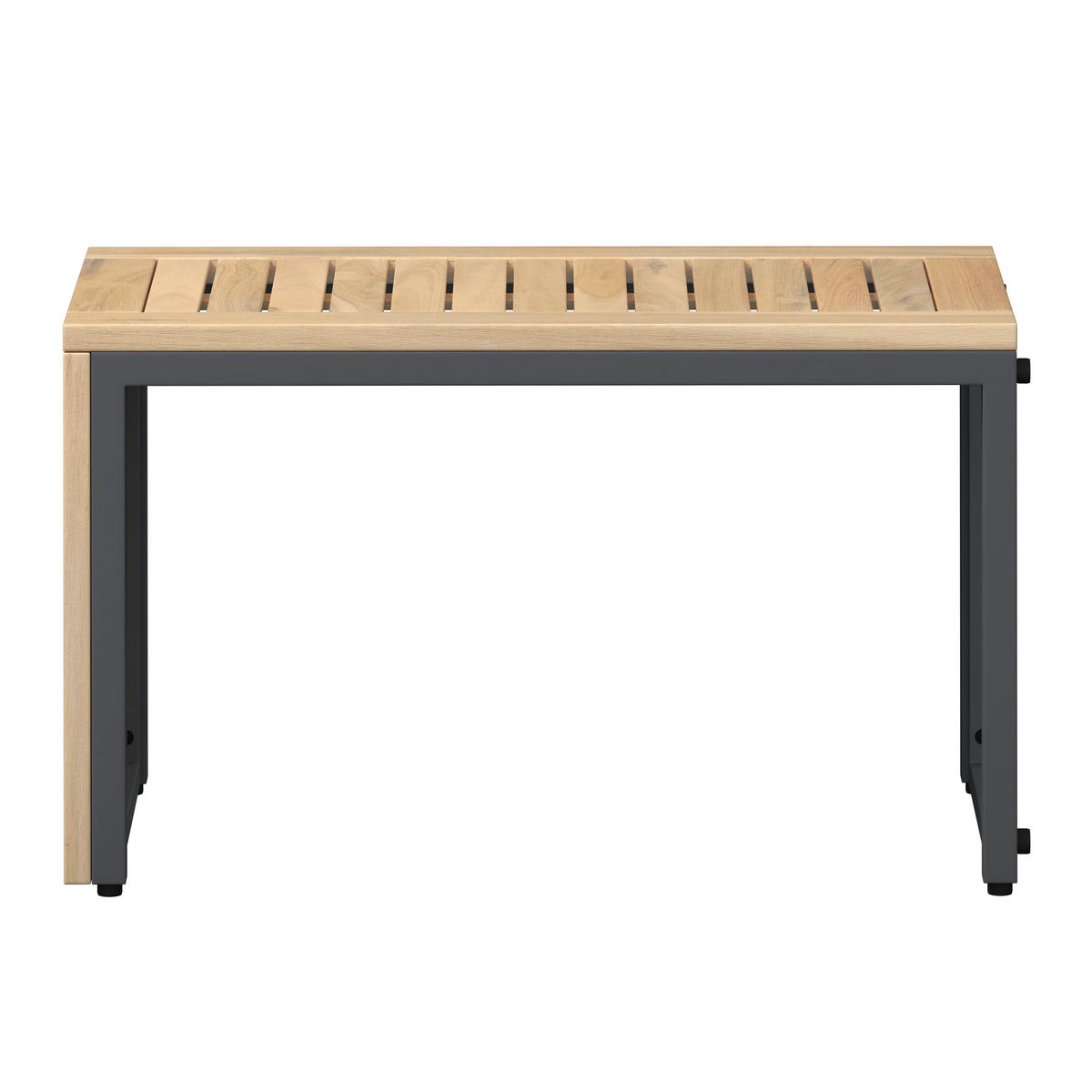 LOUNGEGARNITUR 219/142 cm Akazie massiv Carbonstahl  - Anthrazit/Hellblau, Basics, Holz/Textil (219/142cm) - Ambia Garden