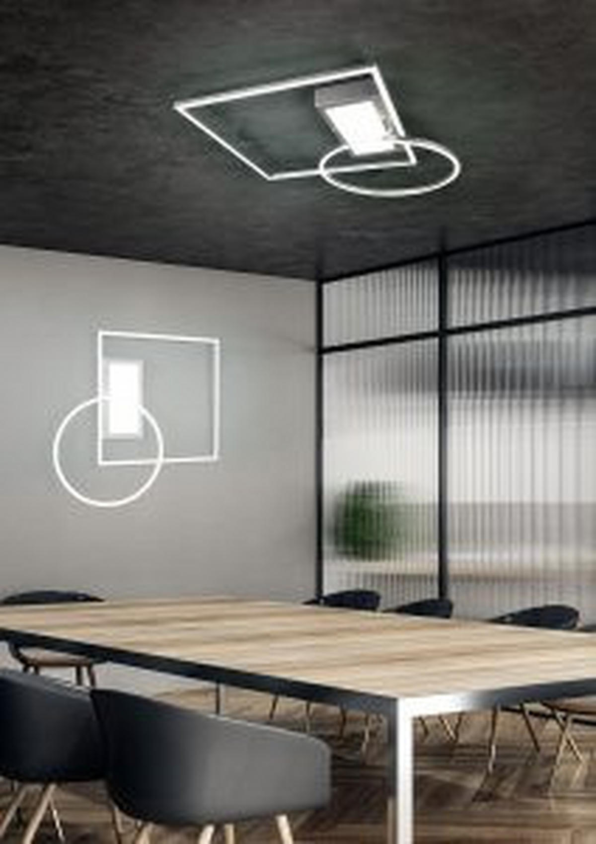 LED PLAFONJERA - bela, Dizajnerski, metal (64,5/9,0/86,5cm)
