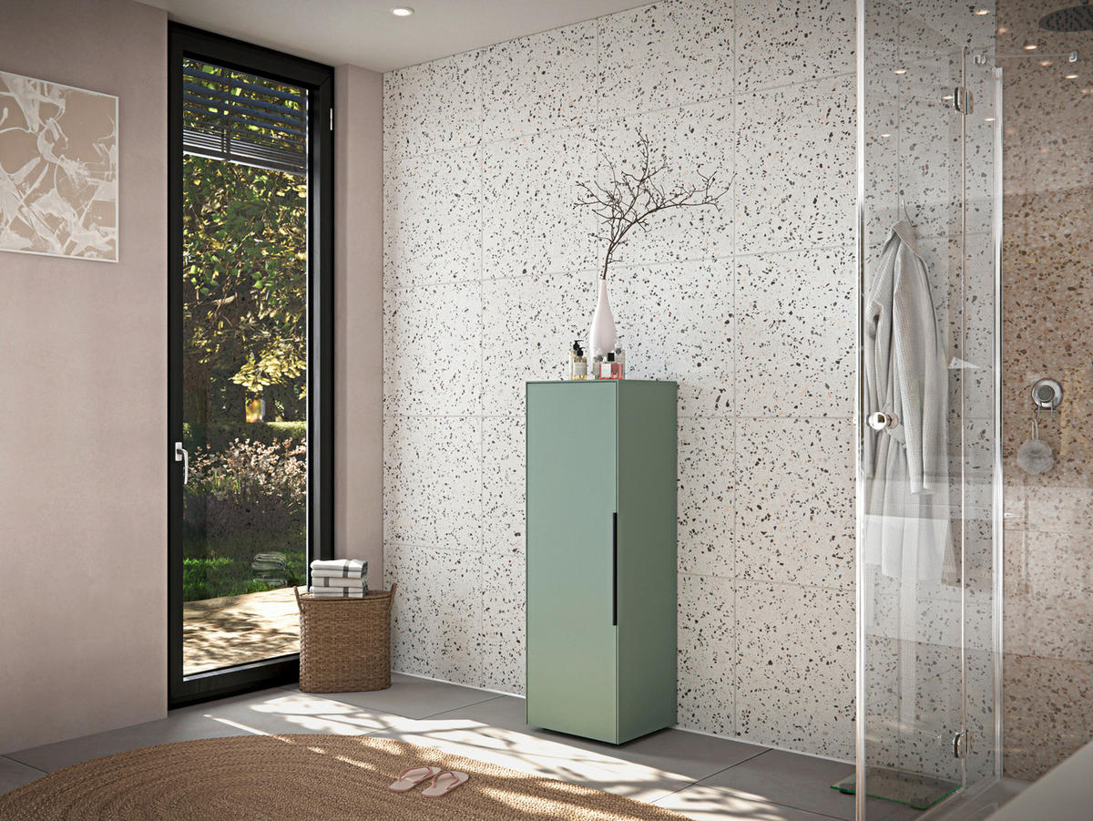 MIDISCHRANK 38/115/30 cm  - Schwarz/Grün, Design, Holzwerkstoff/Kunststoff (38/115/30cm) - home24