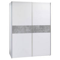 SCHWEBETÜRENSCHRANK 170/195/59 cm 2-türig Grau, Weiß  - Eichefarben/Silberfarben, MODERN, Holzwerkstoff (170/195/59cm) - P & B