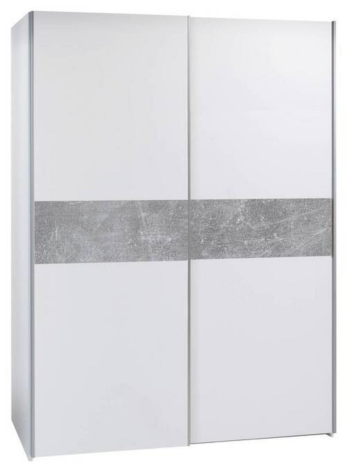 SCHWEBETÜRENSCHRANK 170/195/59 cm 2-türig Grau, Weiß  - Eichefarben/Silberfarben, MODERN, Holzwerkstoff (170/195/59cm) - P & B