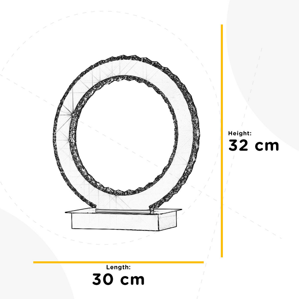 LED-TISCHLEUCHTE 30/32 cm   - Chromfarben, Design, Metall (30/32cm)