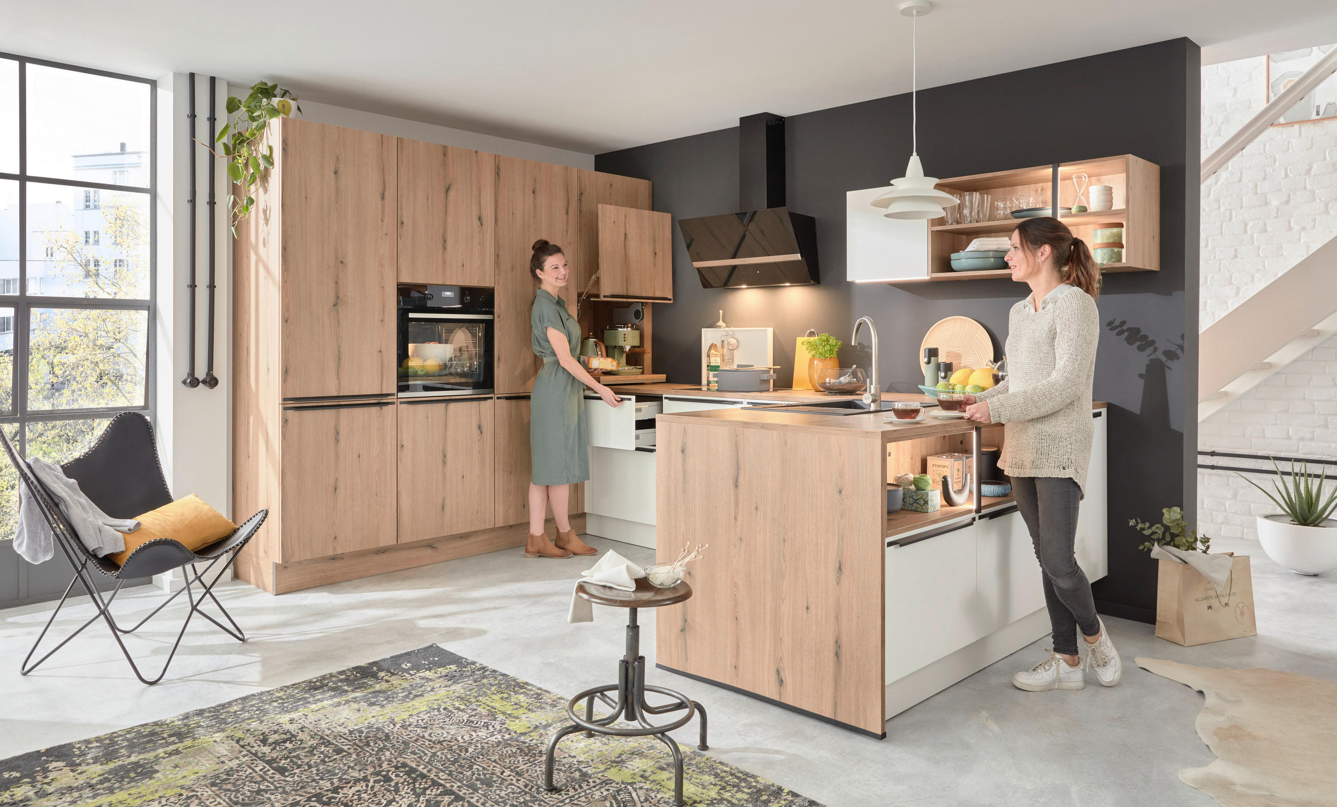 KUCHYŇA NA MIERU DK309 - biela/farba duba, Design, kompozitné drevo - Dieter Knoll