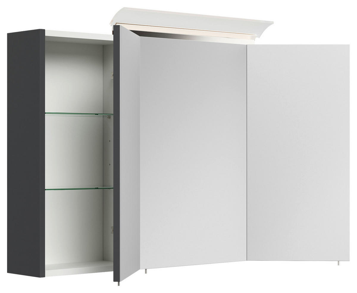 SPIEGELSCHRANK 120/62,5/17 cm  - Graphitfarben, MODERN, Glas/Holzwerkstoff (120/62,5/17cm) - MID.YOU