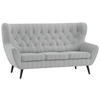 3-SITZER-SOFA in Cord Hellgrau  - Hellgrau/Schwarz, Design, Holz/Textil (187/101/95cm) - Stylife