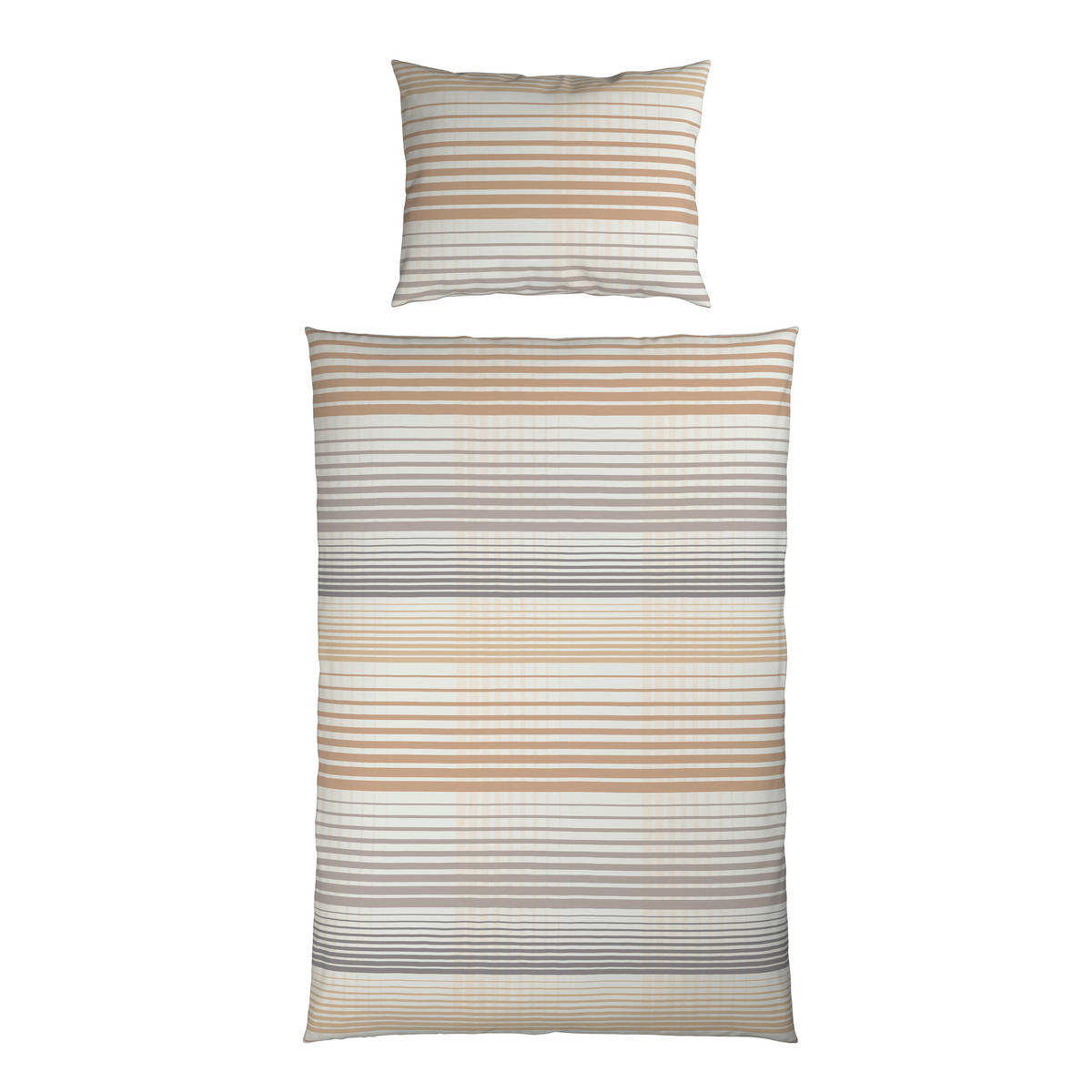 BETTWÄSCHE 2-teilig Satin 140/200 cm  - Taupe/Grau, Design, Textil (140/200cm) - Dieter Knoll