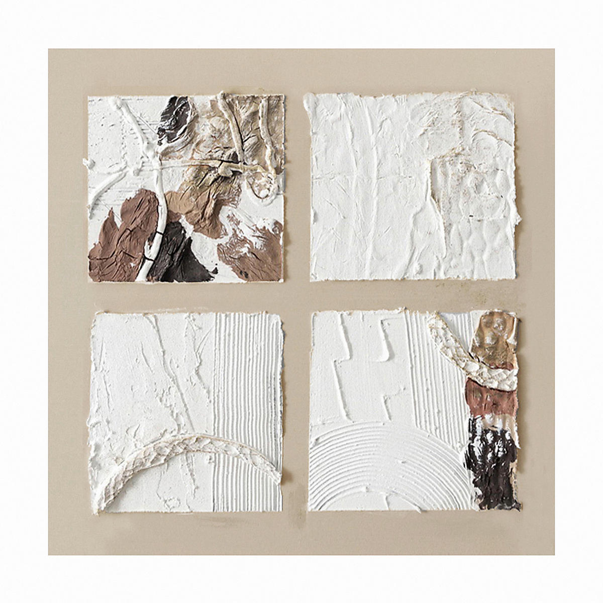 OLAJFESTMÉNY 55/55 cm  - bézs/fehér, Design, műanyag/textil (55/55cm) - Monee