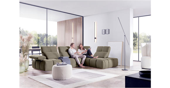 ECKSOFA  in Struktur Beigebraun  313/233 cm  - Beigebraun/Schwarz, Design, Kunststoff/Textil (313/233cm) - Belluti