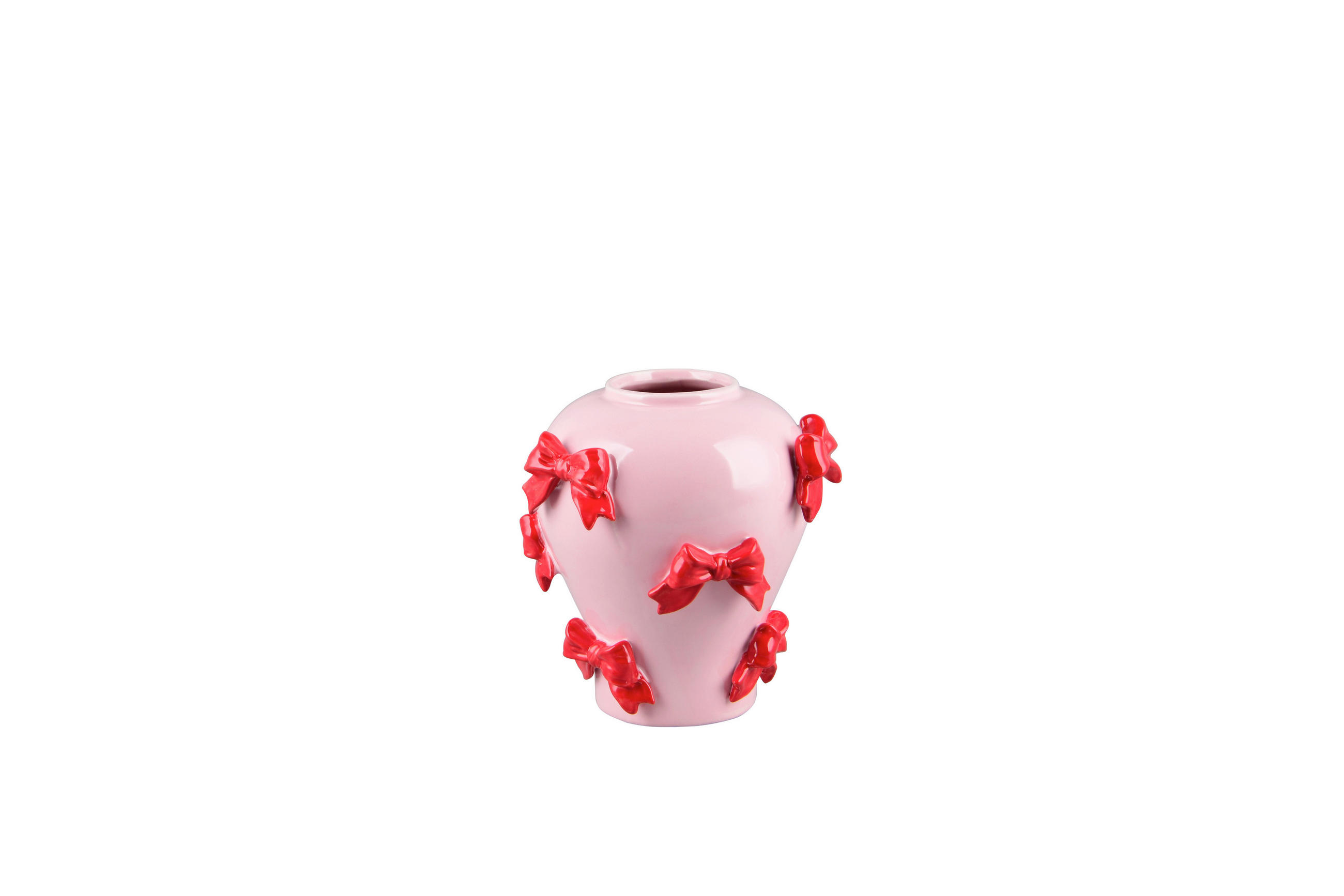 DEKOVASE  - Rot/Rosa, Basics, Keramik (21,5/21,5/22cm)