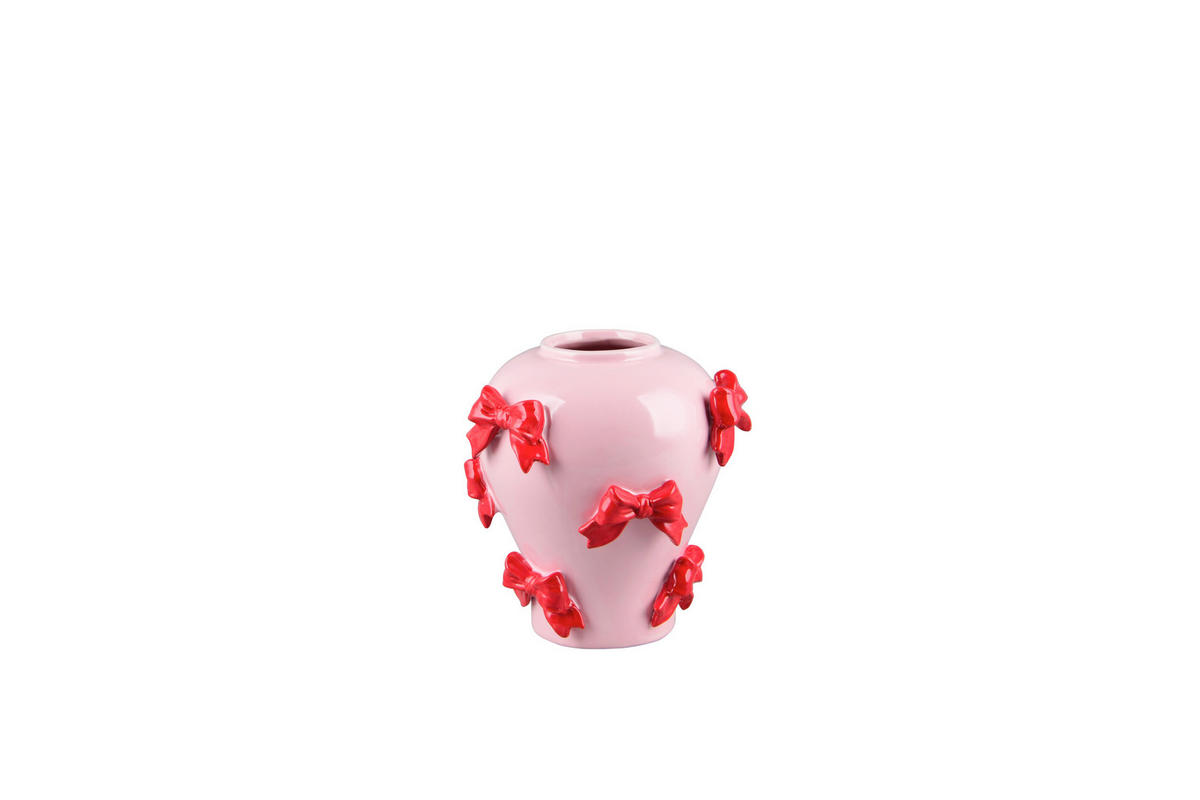 DEKOVASE  - Rot/Rosa, Basics, Keramik (21,5/22/21,5cm)
