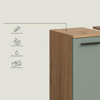 KÚPEĽŇA šalviovozelená, dub artisan  - čierna/dub artisan, Trend, kompozitné drevo/plast (195cm) - MID.YOU