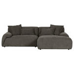 ECKSOFA Dunkelgrau Flachgewebe  - Dunkelgrau/Schwarz, KONVENTIONELL, Kunststoff/Textil (274/174cm) - Carryhome