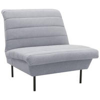 SESSEL Flachgewebe Grau, Hellblau    - Schwarz/Grau, Design, Textil/Metall (92/92/103cm) - LOOKS by W.Joop