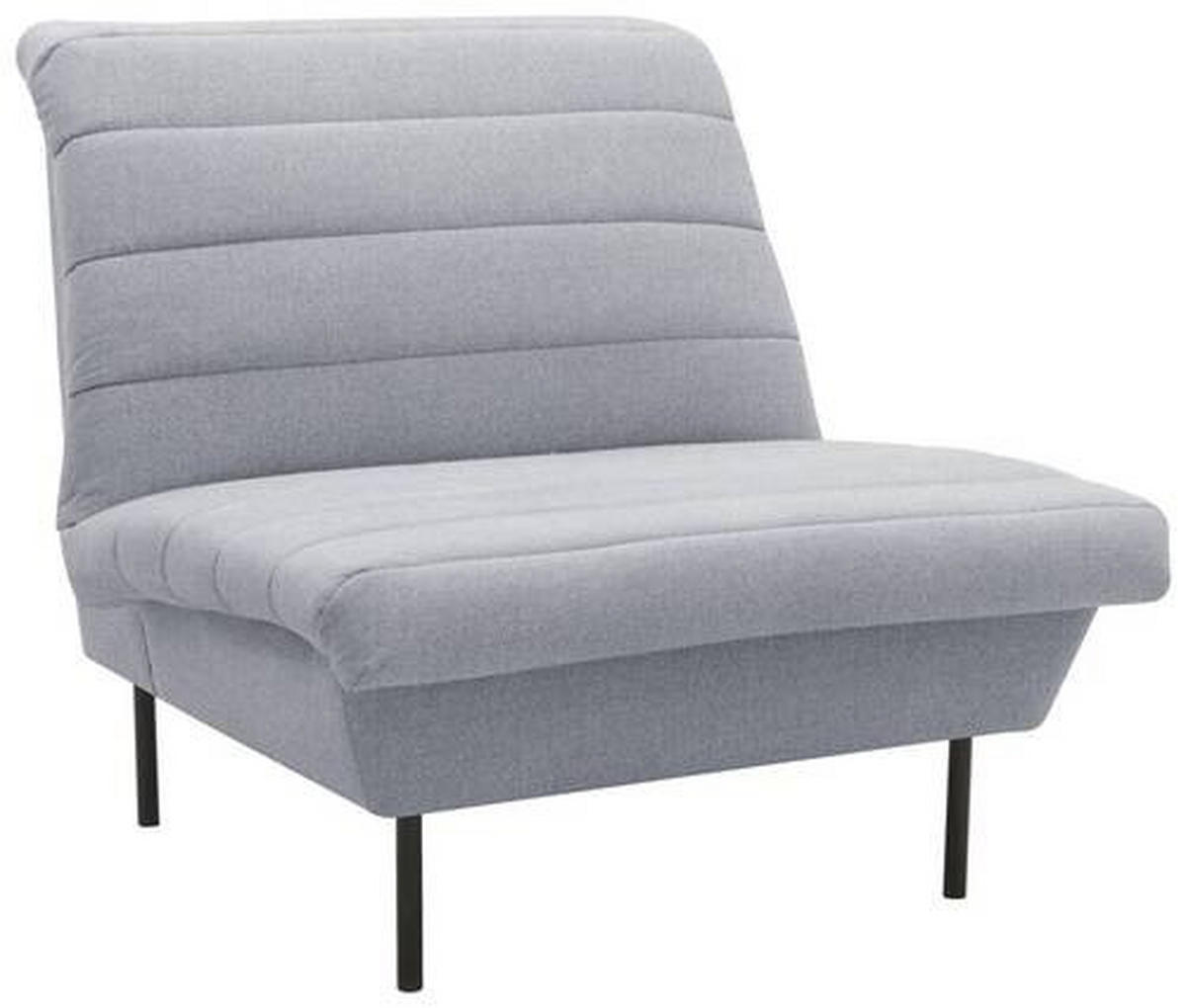SESSEL Flachgewebe Grau, Hellblau    - Schwarz/Grau, Design, Textil/Metall (92/92/103cm) - LOOKS by W.Joop