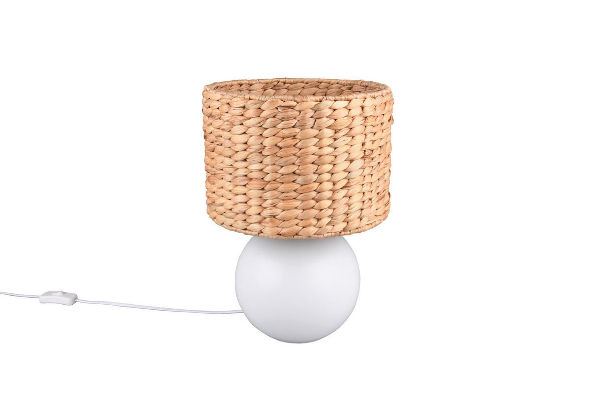 TISCHLEUCHTE - Weiss/Braun, Basics, Naturmaterialien/Keramik (28/40cm) - Trio Leuchten