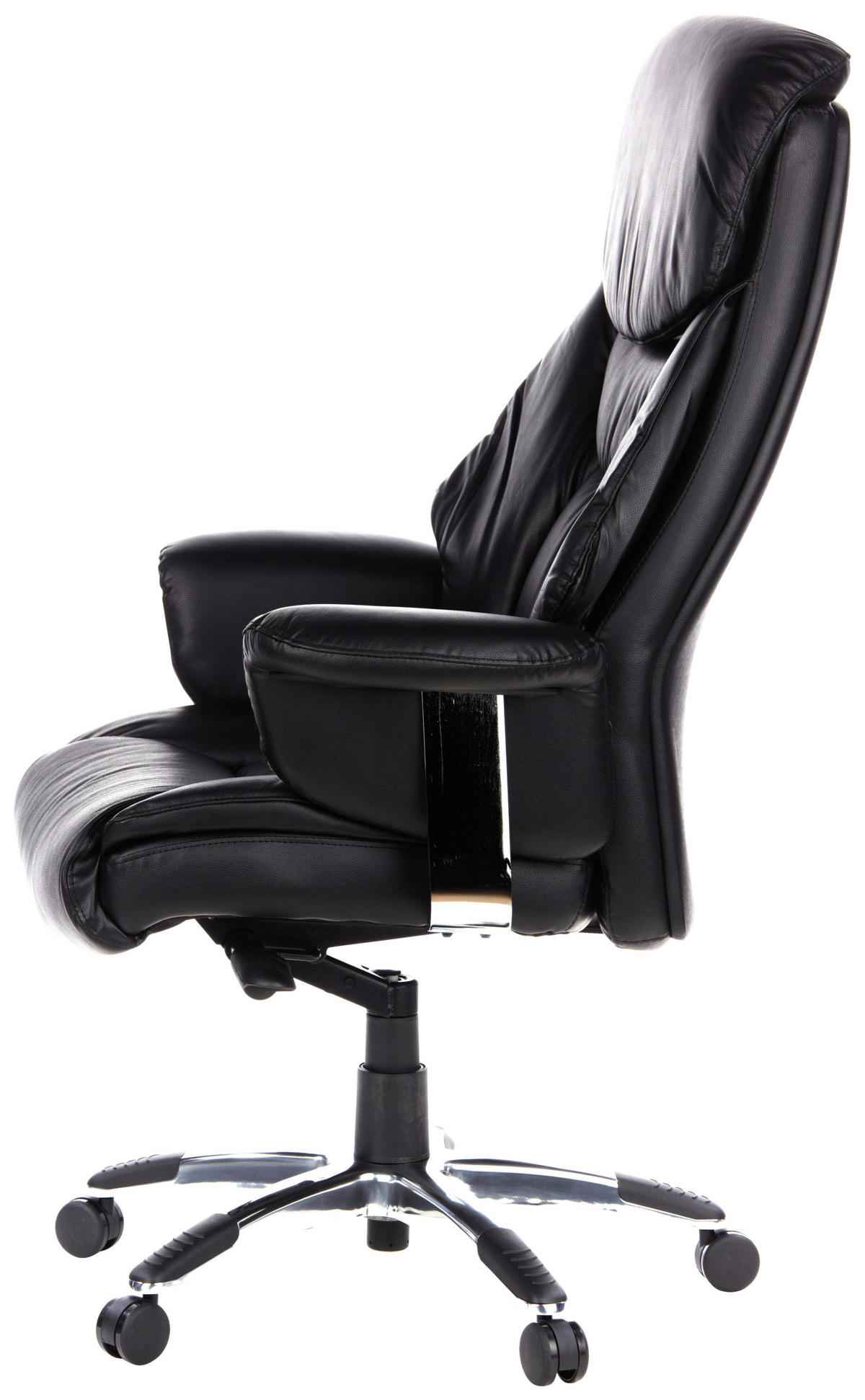 CHEFSESSEL Lederlook Schwarz  - Schwarz, MODERN, Kunststoff/Textil (63/140/52cm) - MID.YOU