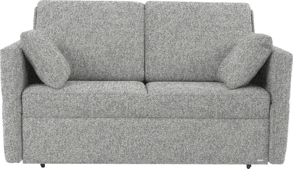 SCHLAFSOFA  in Mikrovelours Naturfarben  - Schwarz/Naturfarben, KONVENTIONELL, Kunststoff/Textil (176/88/91cm) - Sedda