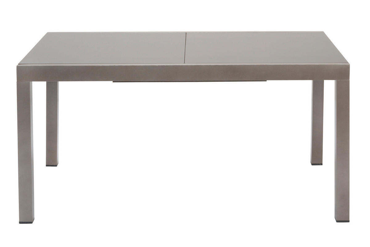 GARTENTISCHGRUPPE beschichtet Aluminium  - Taupe/Braun, KONVENTIONELL, Glas/Textil - Gardenson
