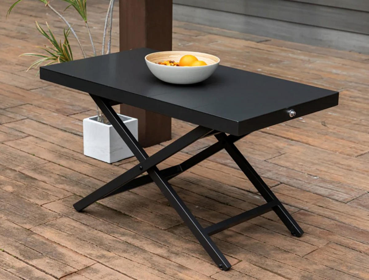 LOUNGETISCH Metall  - Anthrazit, MODERN, Kunststoff/Metall (110/62/60cm) - Gardenson