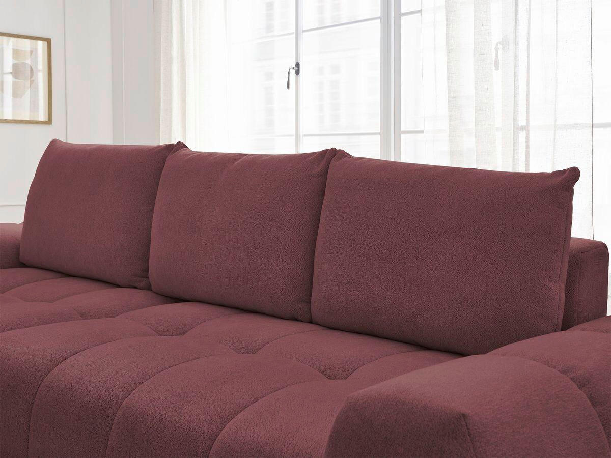 ECKSCHLAFSOFA EVEREST  mit Rücken echt, Armteil links, Armteil rechts Flachgewebe Rot  - Rot/Schwarz, MODERN, Kunststoff/Textil (180/318cm) - Livetastic