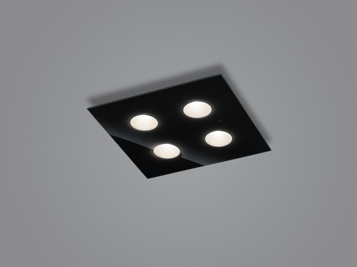 LED-DECKENLEUCHTE 38/38/5 cm   - Schwarz, Design, Metall (38/38/5cm) - Helestra