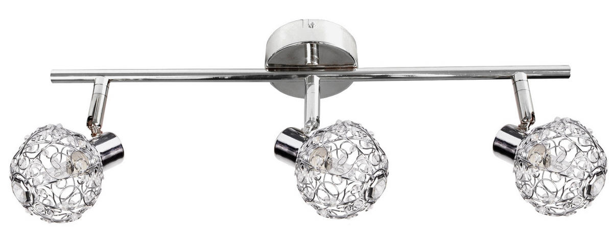 SPOTLIGHT Collar 45/8.5/17 cm   - kromfärg/transparent, Klassisk, metall/glas (45/8.5/17cm)