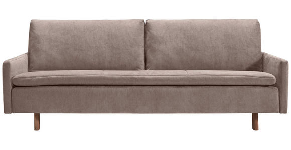 SCHLAFSOFA Flachgewebe Schlammfarben  - Schlammfarben/Eichefarben, KONVENTIONELL, Holz/Textil (220/85/98cm) - Carryhome