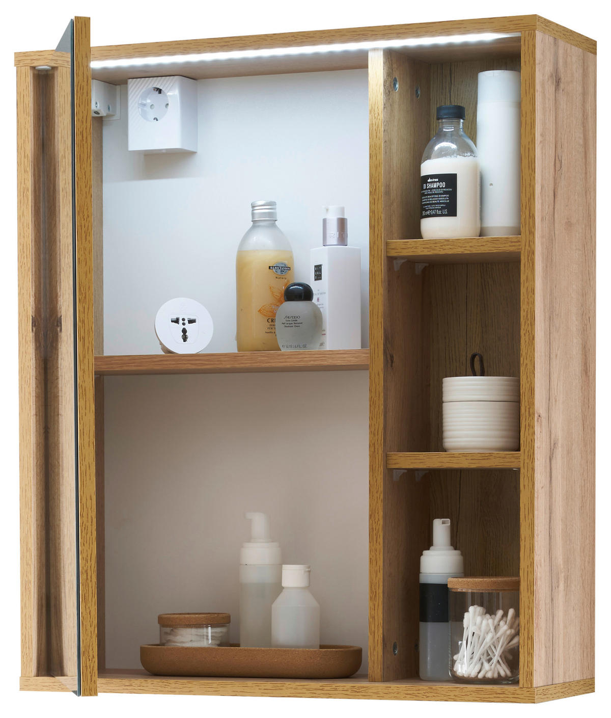 SPIEGELSCHRANK 60/70/20 cm  - Eiche Wotan, MODERN, Glas/Holzwerkstoff (60/70/20cm) - MID.YOU