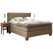 BOXSPRINGBETT 180/200 cm in Sandfarben - Sandfarben/Eichefarben, KONVENTIONELL, Holz/Textil (180/200cm) - Jensen