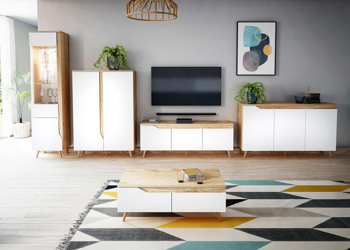 SIDEBOARD  in 90/132/42 cm  - Eichefarben/Eiche Wotan, Design, Holzwerkstoff (90/132/42cm) - Livetastic