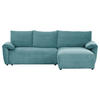 ECKSOFA in Cord Petrol  - Petrol/Schwarz, Konventionell, Kunststoff/Textil (266/180cm) - MID.YOU