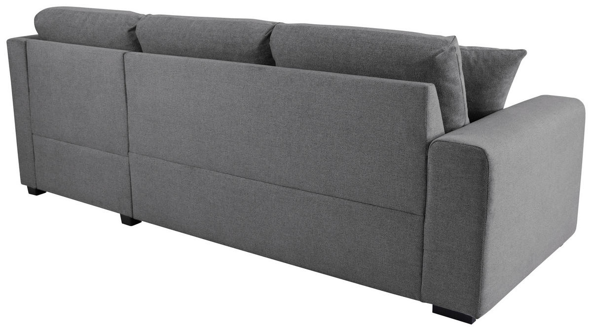 ECKSOFA LUKAS Grau Struktur Zierkissen, Bettkasten  - Grau, Trend, Textil (239/158cm) - P & B