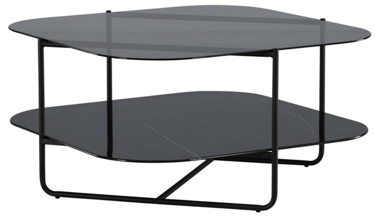 SOFFBORD i metall, glas 85/85/45 cm  - svart, Design, metall/glas (85/85/45cm) - Niels Andersson