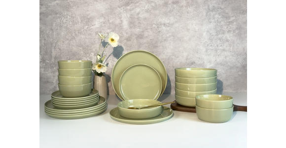 KOMBISERVICE Colori verde 24-teilig  - Grün, Trend, Keramik - Novel