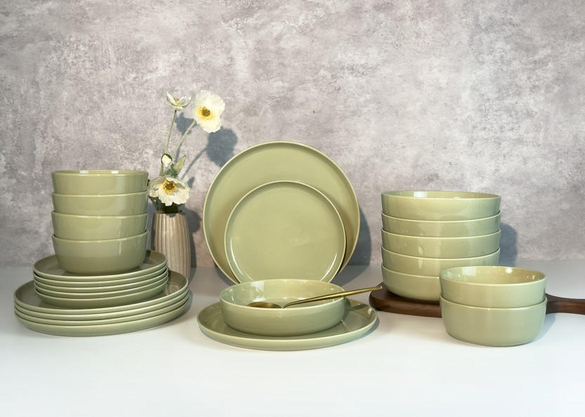 KOMBISERVICE Grün Colori verde 24-teilig 6 Personen  - Grün, Trend, Keramik - Novel